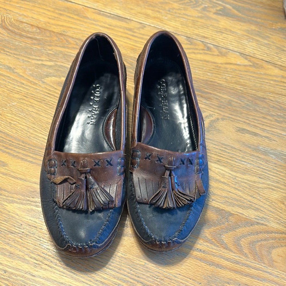 Cole Haan Men’s Two-toned Tassel Leather Loafers Made in Brazil